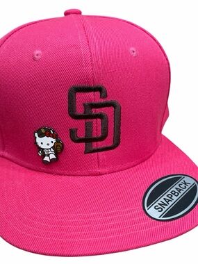 Hello Kitty x San Diego Pink Snapback Hat San Diego padres hat new SD SnapBack